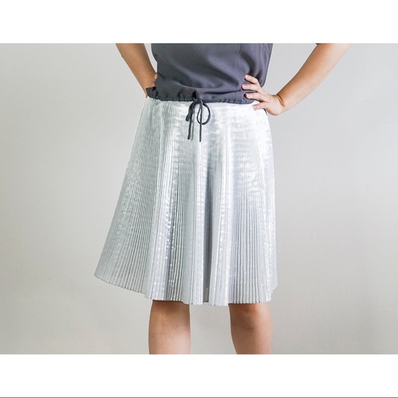 Silver Pleated Skirt - Picture 2 of 3